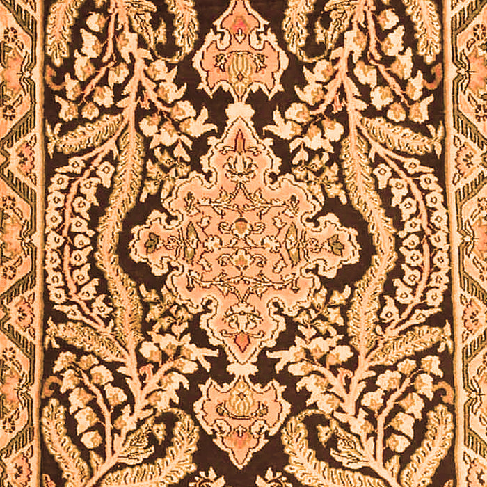 Serging Thickness of Machine Washable Persian Orange Traditional Area Rugs, wshtr4029org