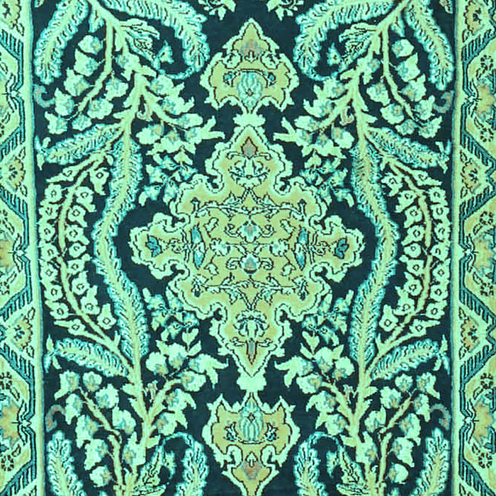 Machine Washable Persian Turquoise Traditional Area Rugs, wshtr4029turq