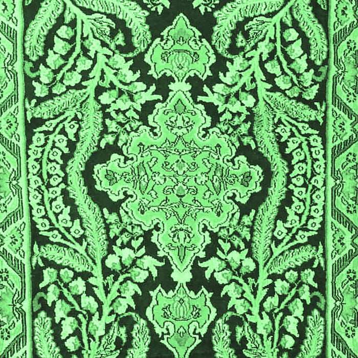 Machine Washable Persian Emerald Green Traditional Area Rugs, wshtr4029emgrn