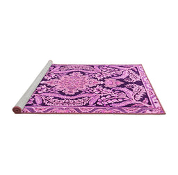 Sideview of Machine Washable Persian Pink Traditional Rug, wshtr4029pnk