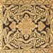 Square Machine Washable Persian Brown Traditional Rug, wshtr4029brn