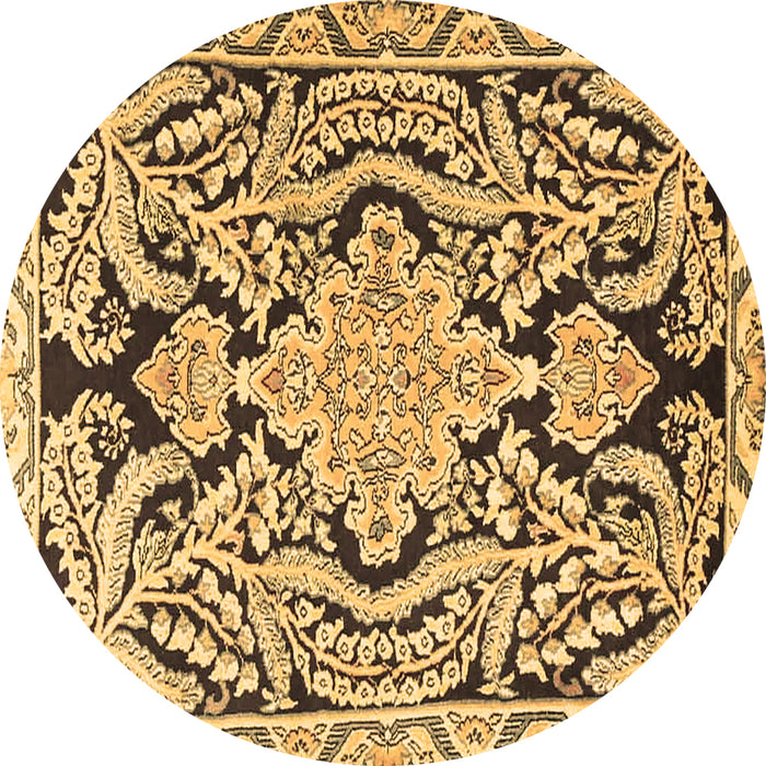 Round Persian Brown Traditional Rug, tr4029brn