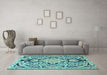 Machine Washable Persian Light Blue Traditional Rug in a Living Room, wshtr4029lblu