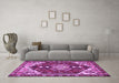 Machine Washable Persian Purple Traditional Area Rugs in a Living Room, wshtr402pur