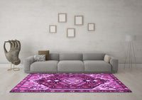 Machine Washable Persian Purple Traditional Rug, wshtr402pur