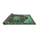 Sideview of Persian Turquoise Traditional Rug, tr402turq