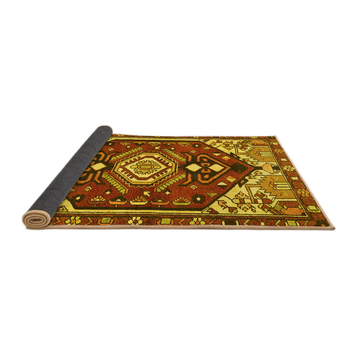 Sideview of Persian Yellow Traditional Rug, tr402yw