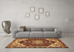 Machine Washable Persian Brown Traditional Rug in a Living Room,, wshtr402brn