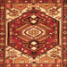 Round Machine Washable Persian Orange Traditional Area Rugs, wshtr402org