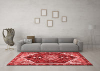 Machine Washable Persian Red Traditional Rug, wshtr402red