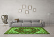 Machine Washable Persian Green Traditional Area Rugs in a Living Room,, wshtr402grn