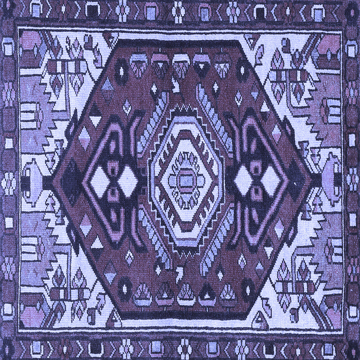 Square Machine Washable Persian Blue Traditional Rug, wshtr402blu