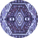 Round Persian Blue Traditional Rug, tr402blu