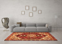 Machine Washable Persian Orange Traditional Rug, wshtr402org