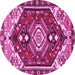 Round Persian Pink Traditional Rug, tr402pnk
