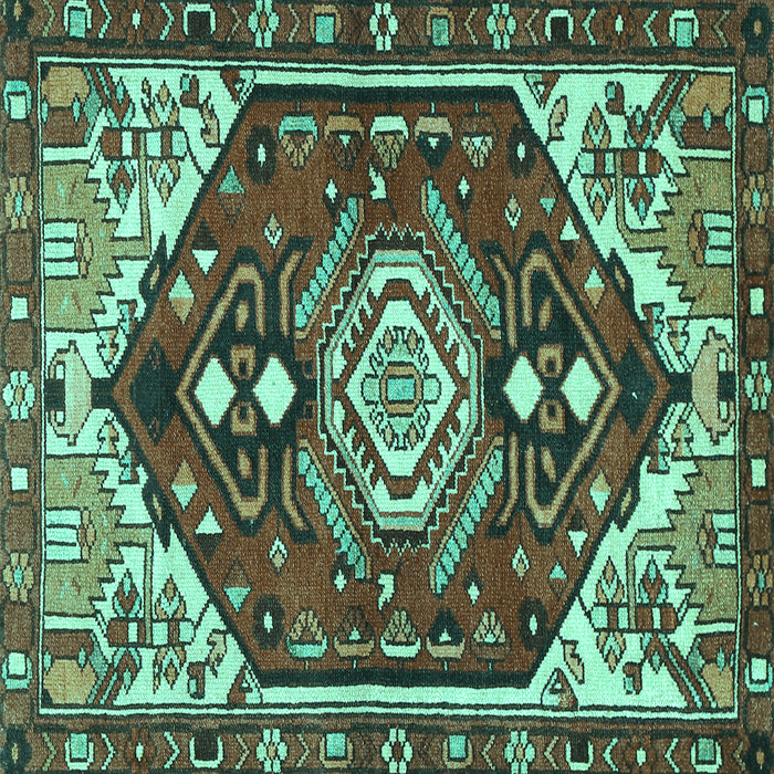 Square Persian Turquoise Traditional Rug, tr402turq