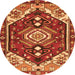 Square Persian Orange Traditional Rug, tr402org