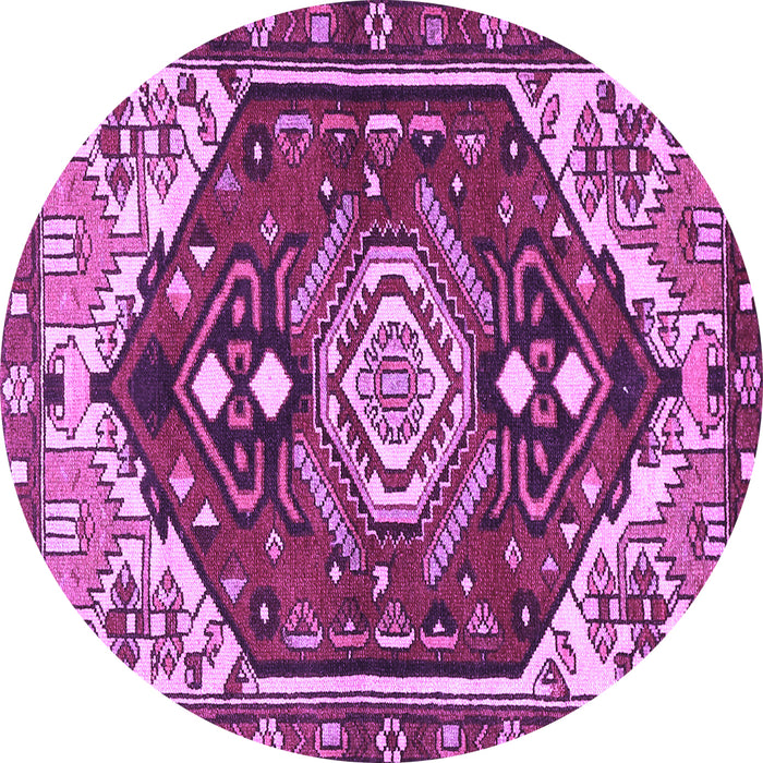 Round Persian Purple Traditional Rug, tr402pur
