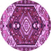 Round Persian Purple Traditional Rug, tr402pur