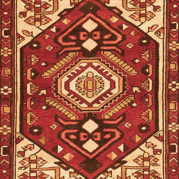 Serging Thickness of Machine Washable Persian Orange Traditional Area Rugs, wshtr402org
