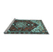 Sideview of Machine Washable Persian Light Blue Traditional Rug, wshtr402lblu