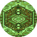 Square Persian Green Traditional Rug, tr402grn