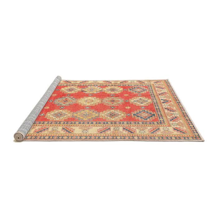Sideview of Machine Washable Traditional Red Rug, wshtr403