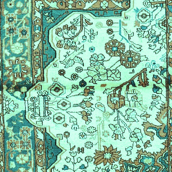 Machine Washable Persian Turquoise Traditional Area Rugs, wshtr4030turq