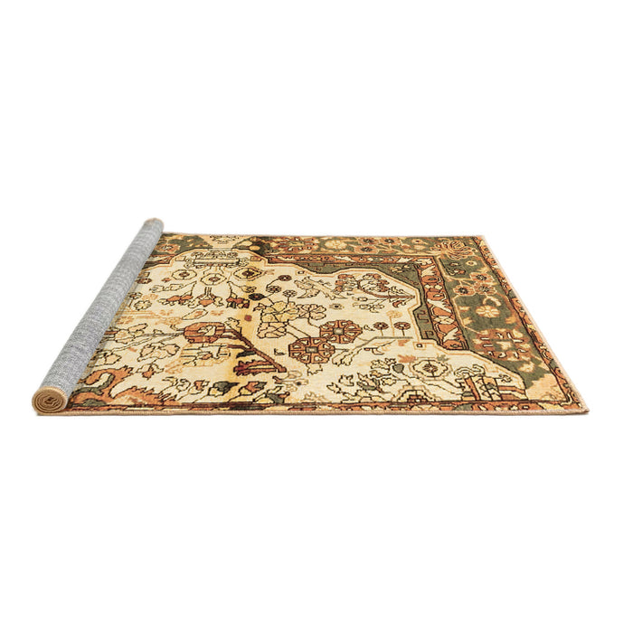 Sideview of Machine Washable Persian Brown Traditional Rug, wshtr4030brn
