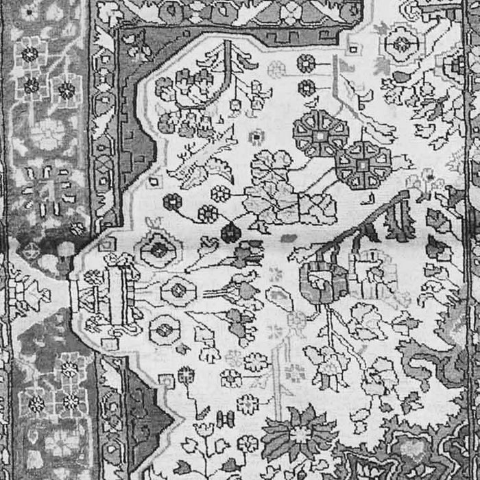 Serging Thickness of Machine Washable Persian Gray Traditional Rug, wshtr4030gry