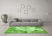 Machine Washable Persian Green Traditional Area Rugs in a Living Room,, wshtr4030grn