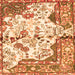 Round Machine Washable Persian Orange Traditional Area Rugs, wshtr4030org