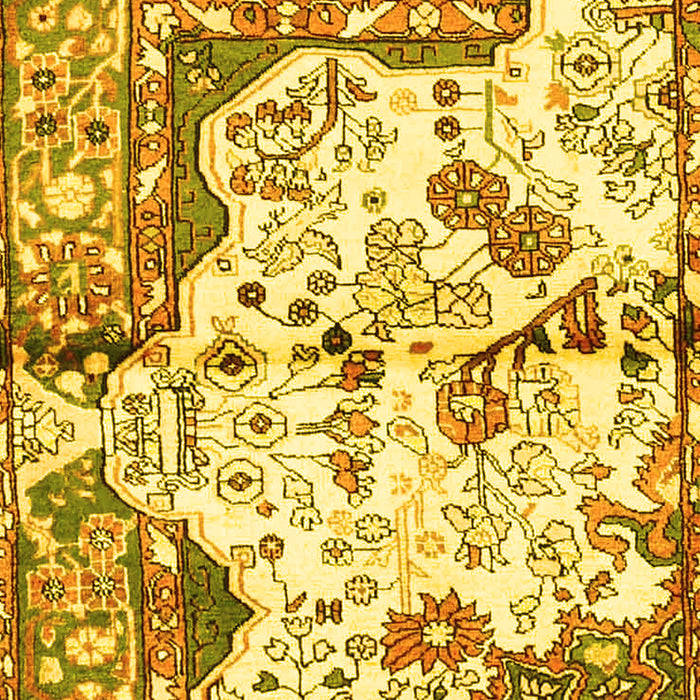 Machine Washable Persian Yellow Traditional Rug, wshtr4030yw
