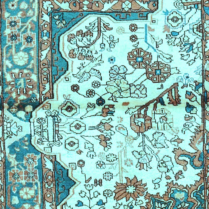 Machine Washable Persian Light Blue Traditional Rug, wshtr4030lblu