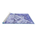 Sideview of Machine Washable Persian Blue Traditional Rug, wshtr4030blu