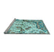 Sideview of Machine Washable Persian Light Blue Traditional Rug, wshtr4030lblu