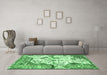 Machine Washable Persian Emerald Green Traditional Area Rugs in a Living Room,, wshtr4030emgrn