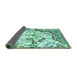 Sideview of Persian Turquoise Traditional Rug, tr4030turq