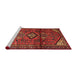 Sideview of Machine Washable Traditional Tomato Red Rug, wshtr4031