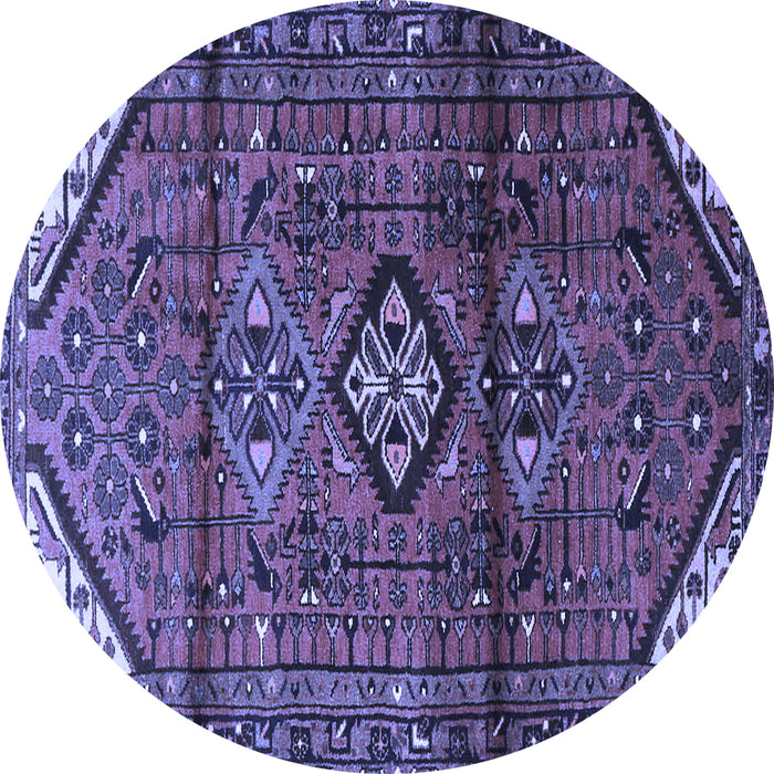 Round Persian Blue Traditional Rug, tr4031blu