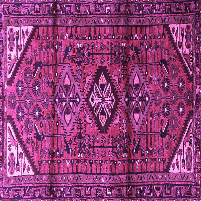 Square Machine Washable Persian Purple Traditional Area Rugs, wshtr4031pur