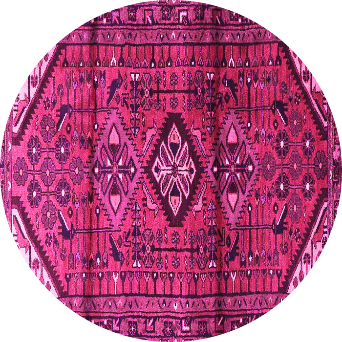 Round Persian Pink Traditional Rug, tr4031pnk