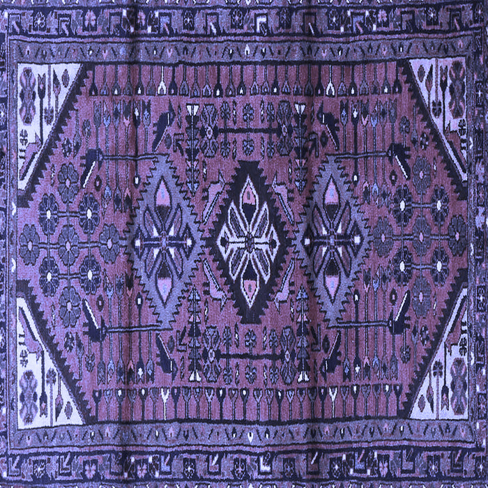Square Machine Washable Persian Blue Traditional Rug, wshtr4031blu
