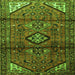 Round Machine Washable Persian Green Traditional Area Rugs, wshtr4031grn