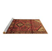 Sideview of Machine Washable Persian Brown Traditional Rug, wshtr4031brn