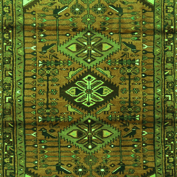 Serging Thickness of Machine Washable Persian Green Traditional Area Rugs, wshtr4031grn