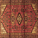 Square Machine Washable Persian Brown Traditional Rug, wshtr4031brn