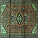 Square Persian Turquoise Traditional Rug, tr4031turq