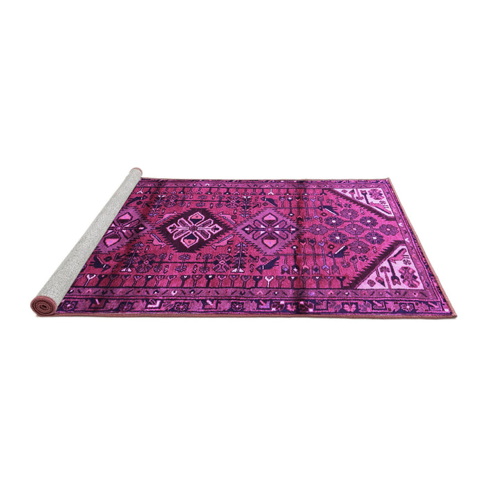Sideview of Machine Washable Persian Purple Traditional Area Rugs, wshtr4031pur