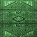 Square Persian Emerald Green Traditional Rug, tr4031emgrn